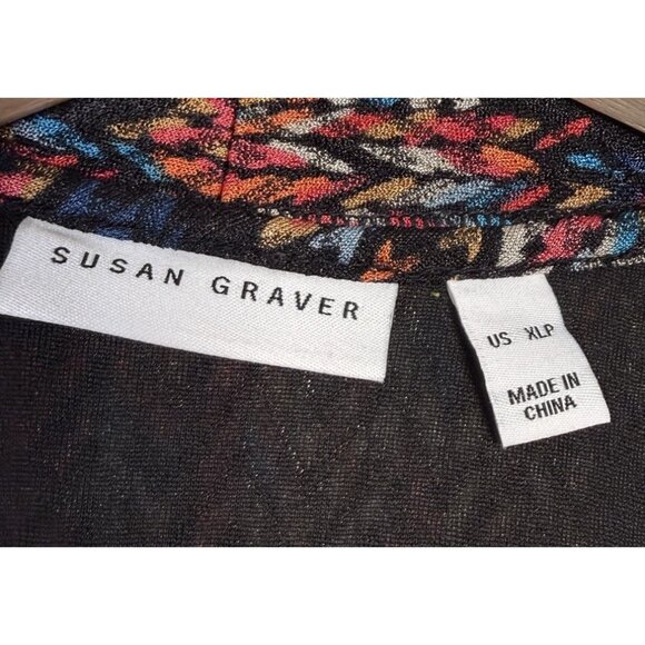 Susan Graver XLP Petite Liquid Knit Open Front Cardigan Duster Office Career - Picture 3 of 12